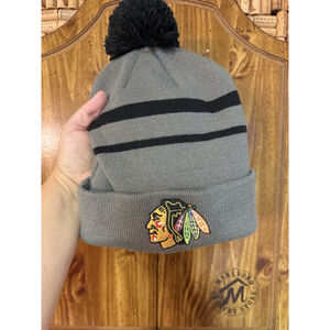 Chicago Blackhawks NHL Team apparel Acrylic beanie by Fanatics gray